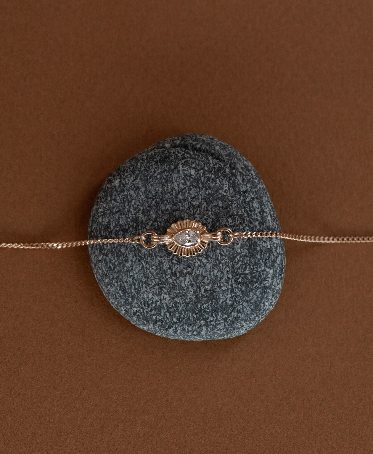 Odette Bracelet - 9k Yellow Gold, Pear Lab Grown Diamond