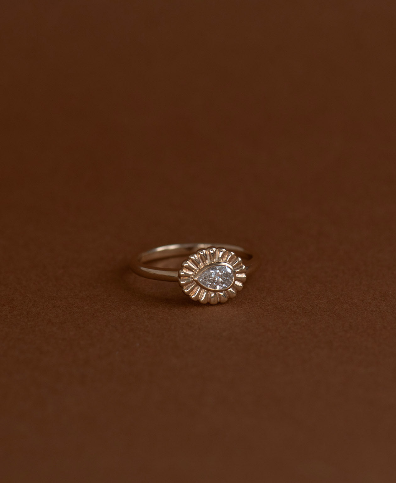 Odette Ring - 9k Yellow Gold, Pear Lab Grown Diamond