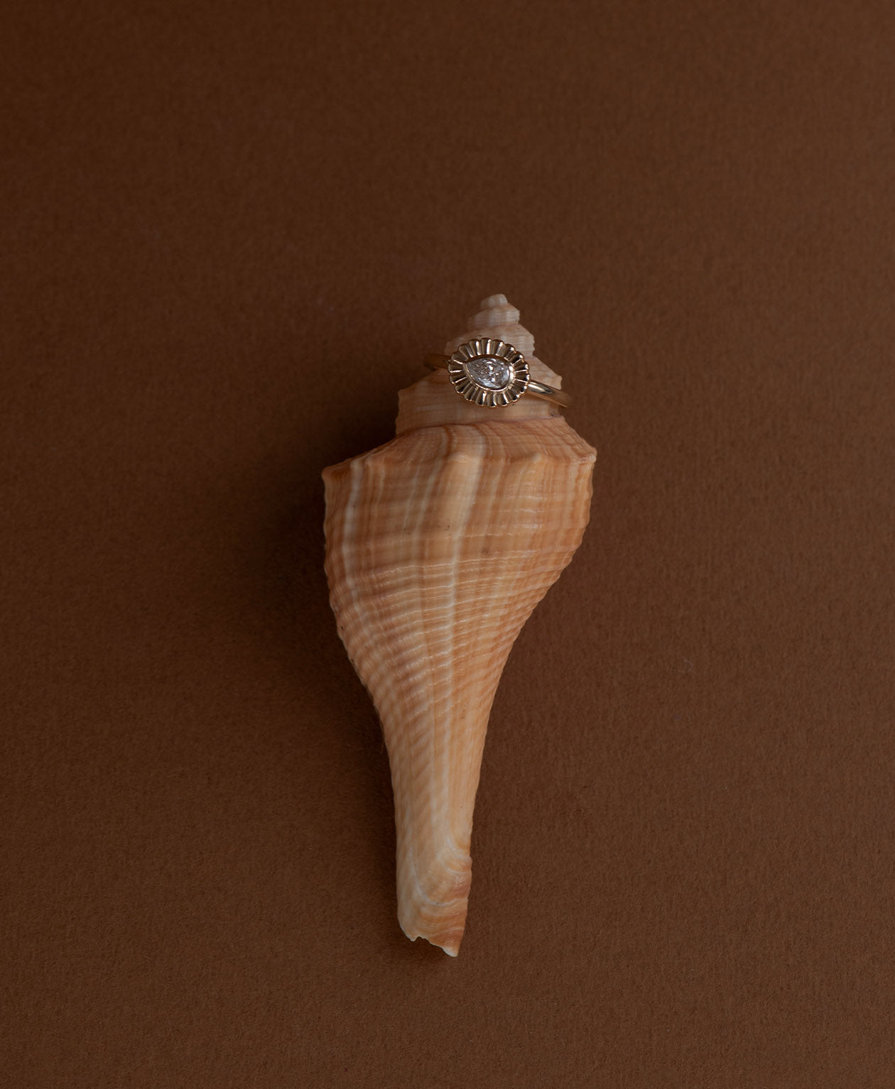 Odette Ring - 9k Yellow Gold, Pear Lab Grown Diamond
