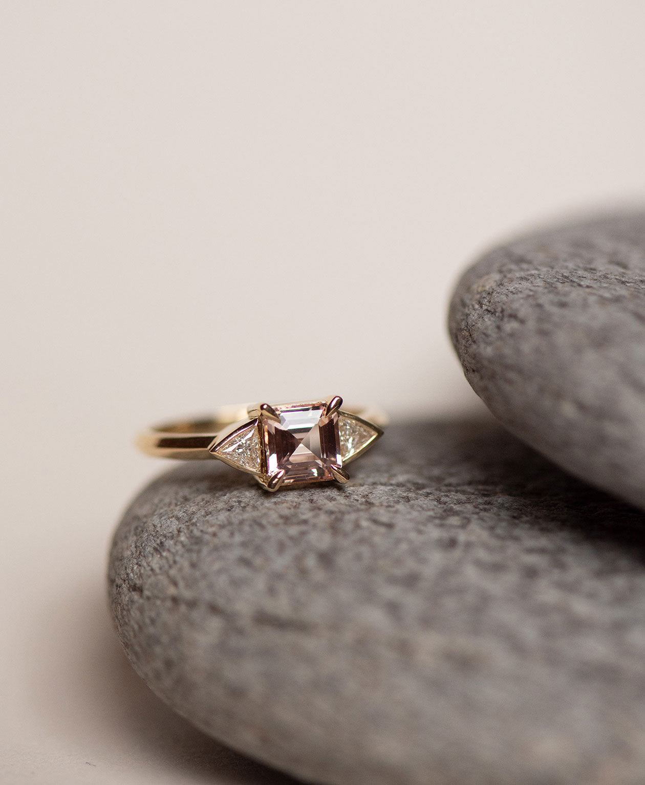 One of a Kind 268 - 18k Yellow Gold, Peach Sapphire