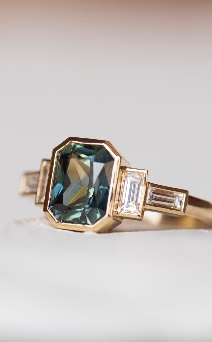 One of a Kind 348 - 18k Yellow Gold, Green Sapphire
