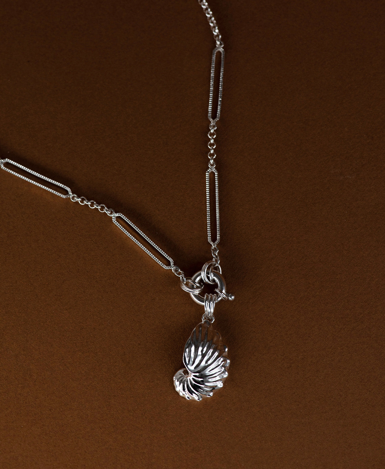 Paper Nautilus Charm - 925 Sterling Silver