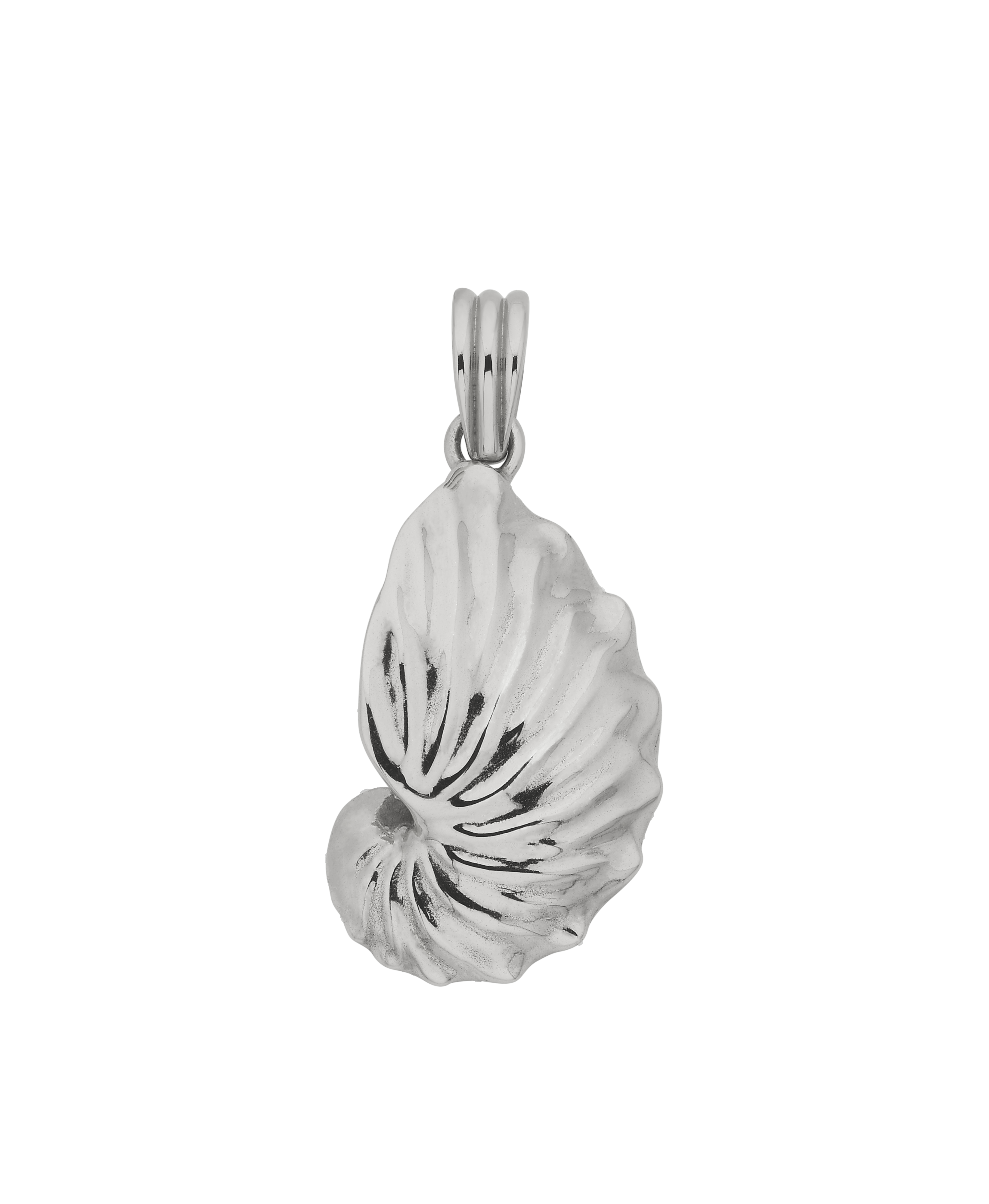 Paper Nautilus Charm - 925 Sterling Silver