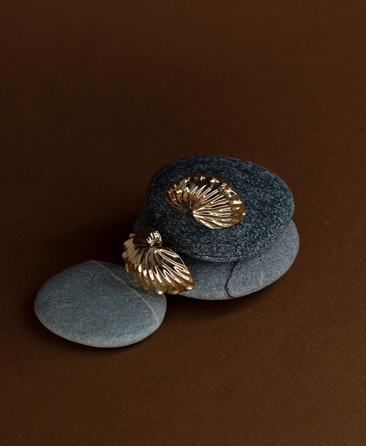 Paper Nautilus Earrings - 22k Gold Vermeil