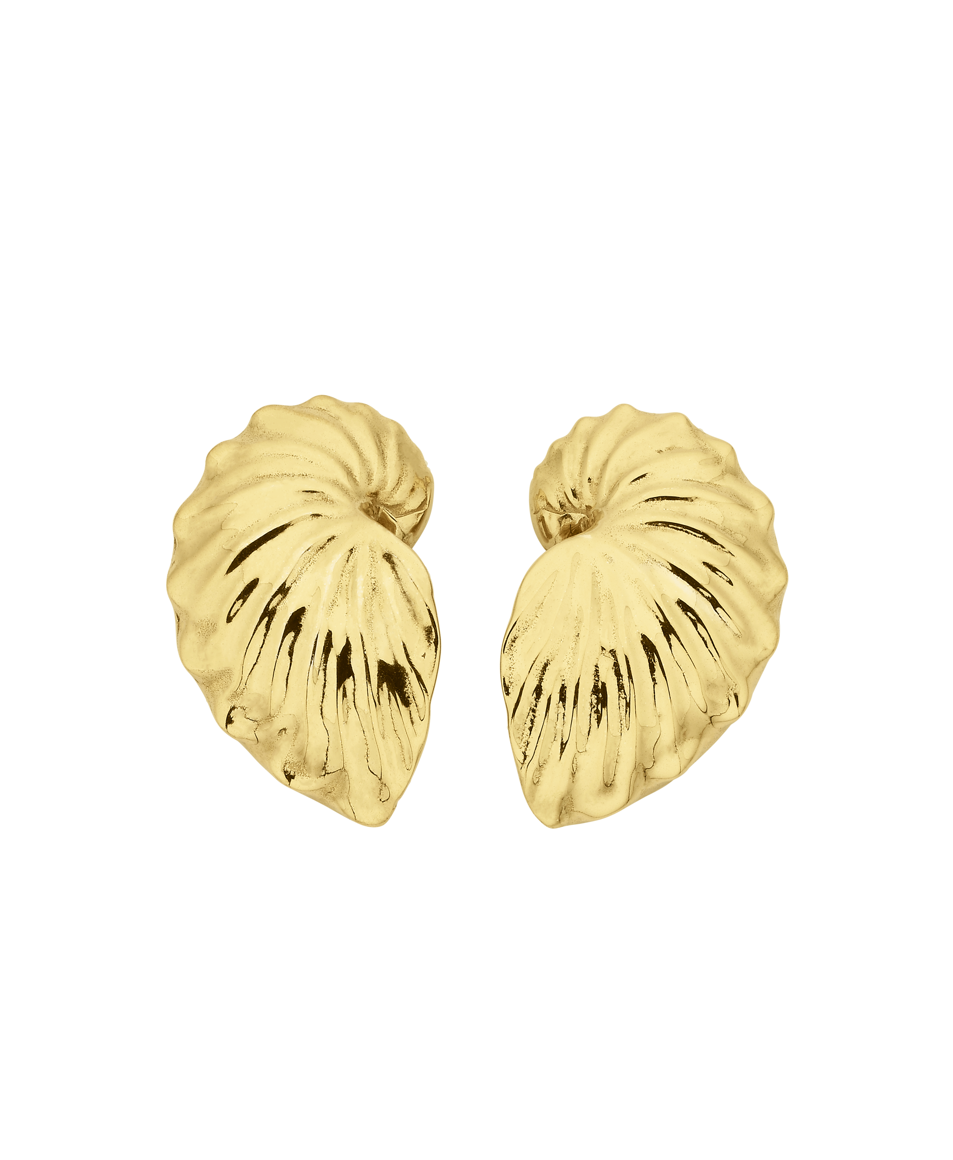 Paper Nautilus Earrings - 22k Gold Vermeil