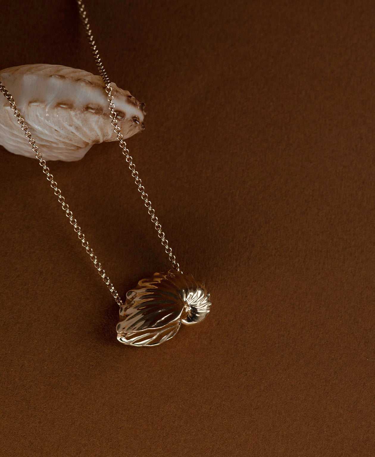 Paper Nautilus Necklace - 22k Gold Vermeil
