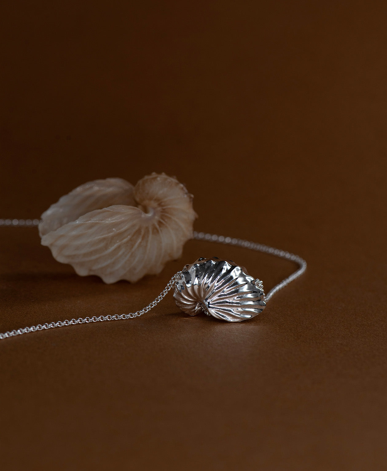 Paper Nautilus Necklace - 925 Sterling Silver