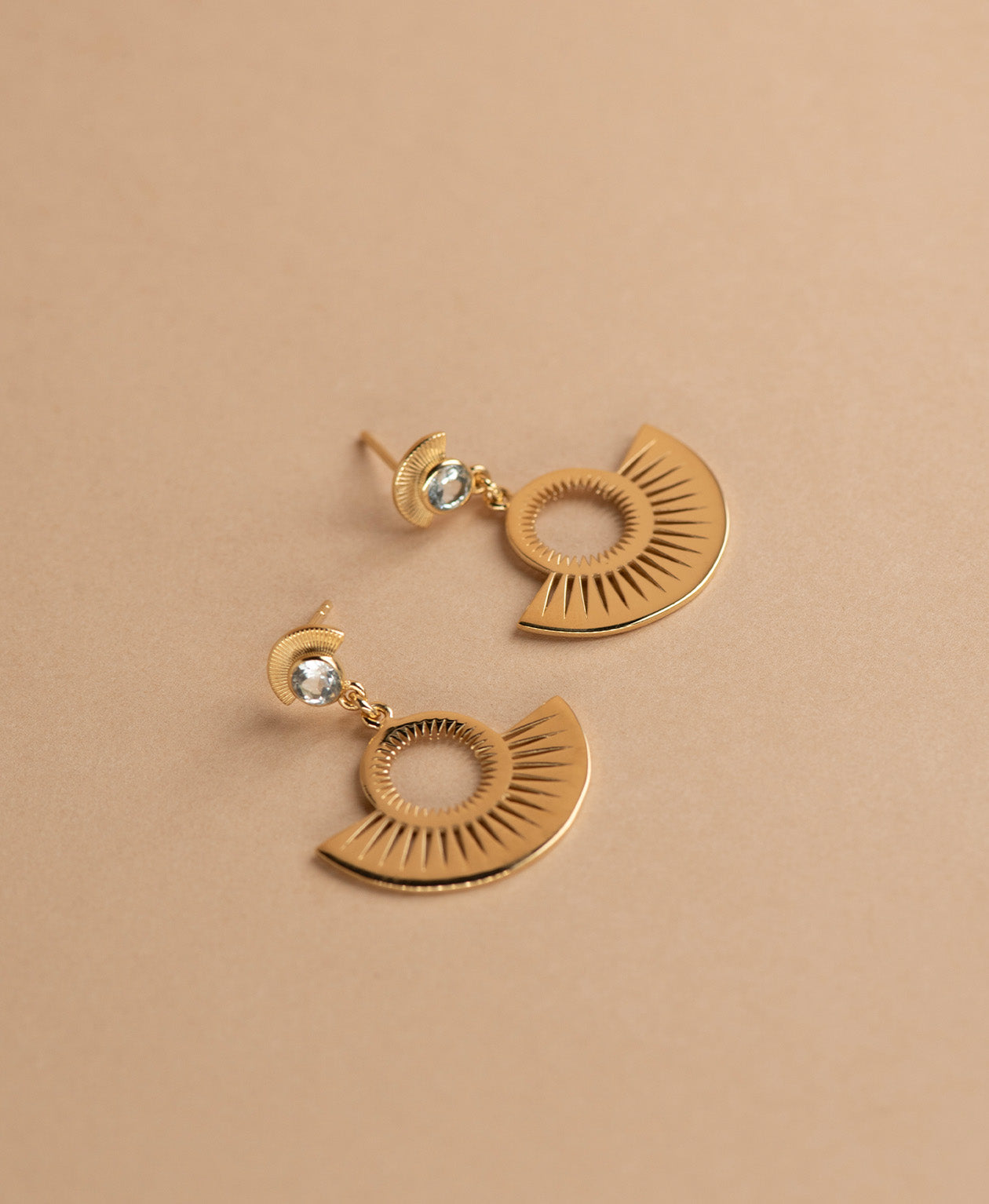 Pocket Full of Sunshine Earrings - 22k Gold Vermeil, Aquamarine