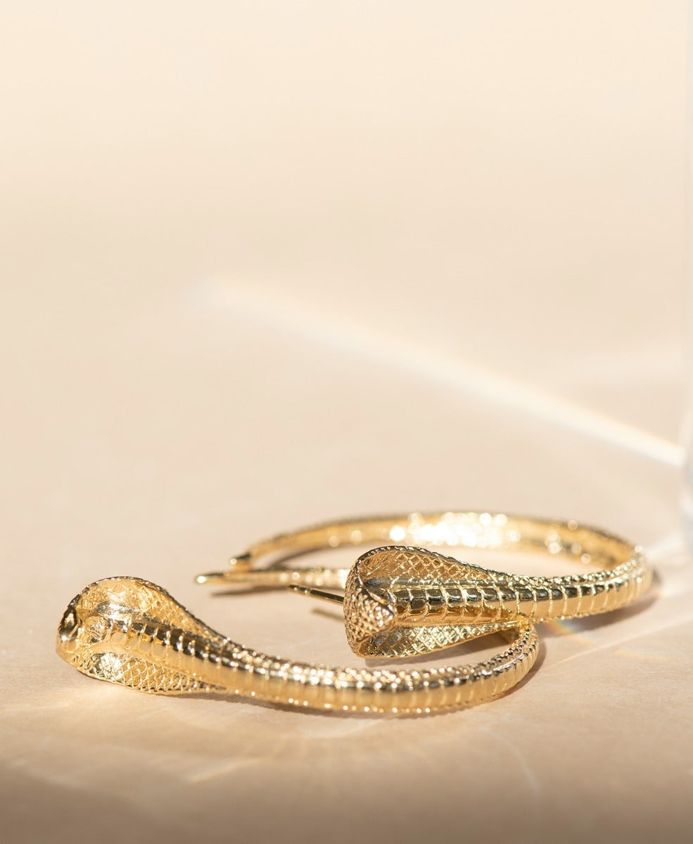 Protect Me Hoop Earrings 22k Gold Vermeil Zoë Morgan NZ