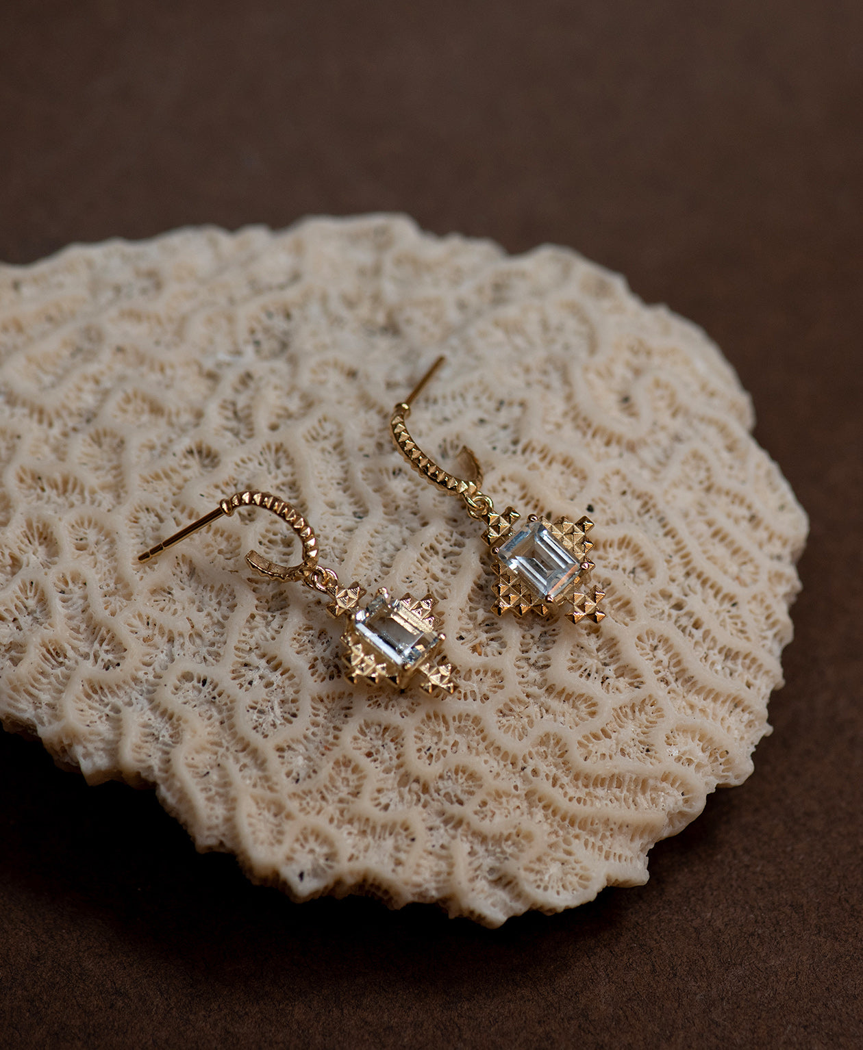 Reya Hoops - 22k Gold Vermeil, White Topaz