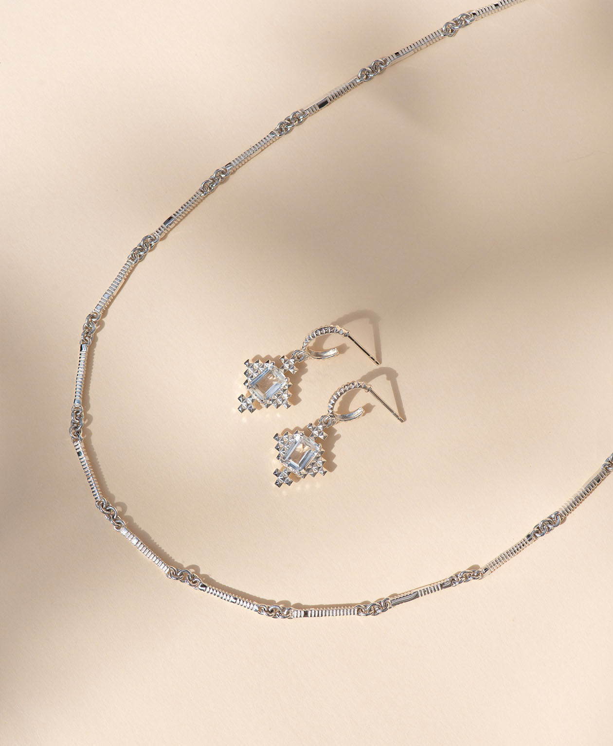 Ameena Chain (50cm) & Reya Hoops Gift Set - 925 Sterling Silver