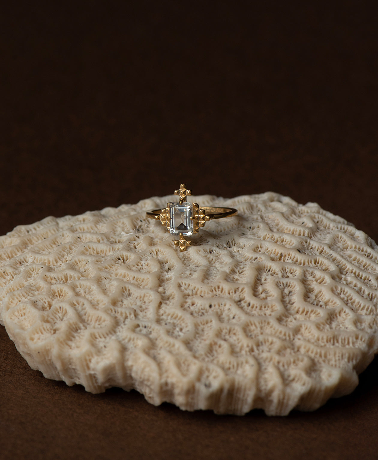 Reya Ring - 22k Gold Vermeil, White Topaz