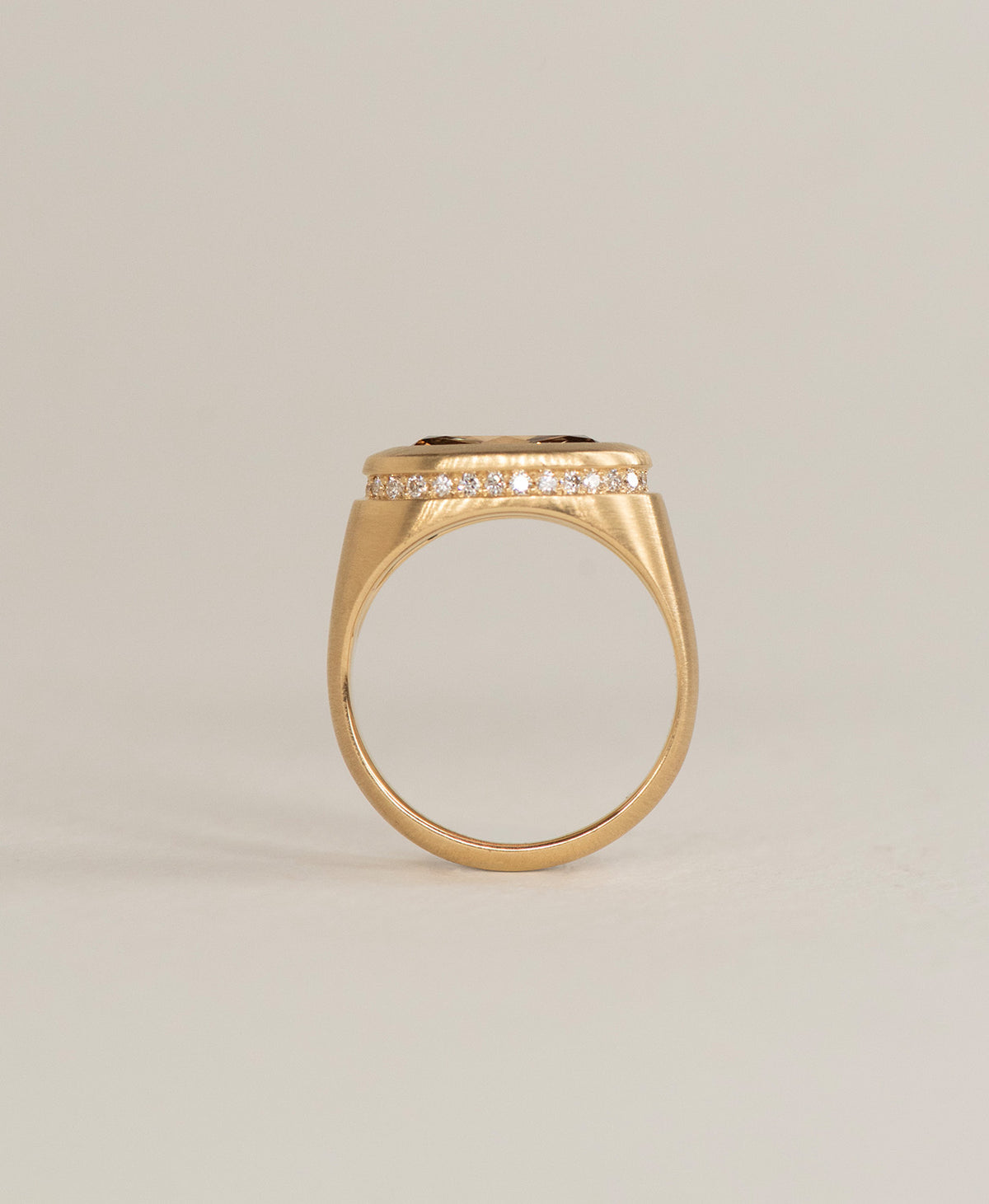 Rickie Engagement Ring - 18k Yellow Gold, Oval Cut Brown Diamond 1.5 carat