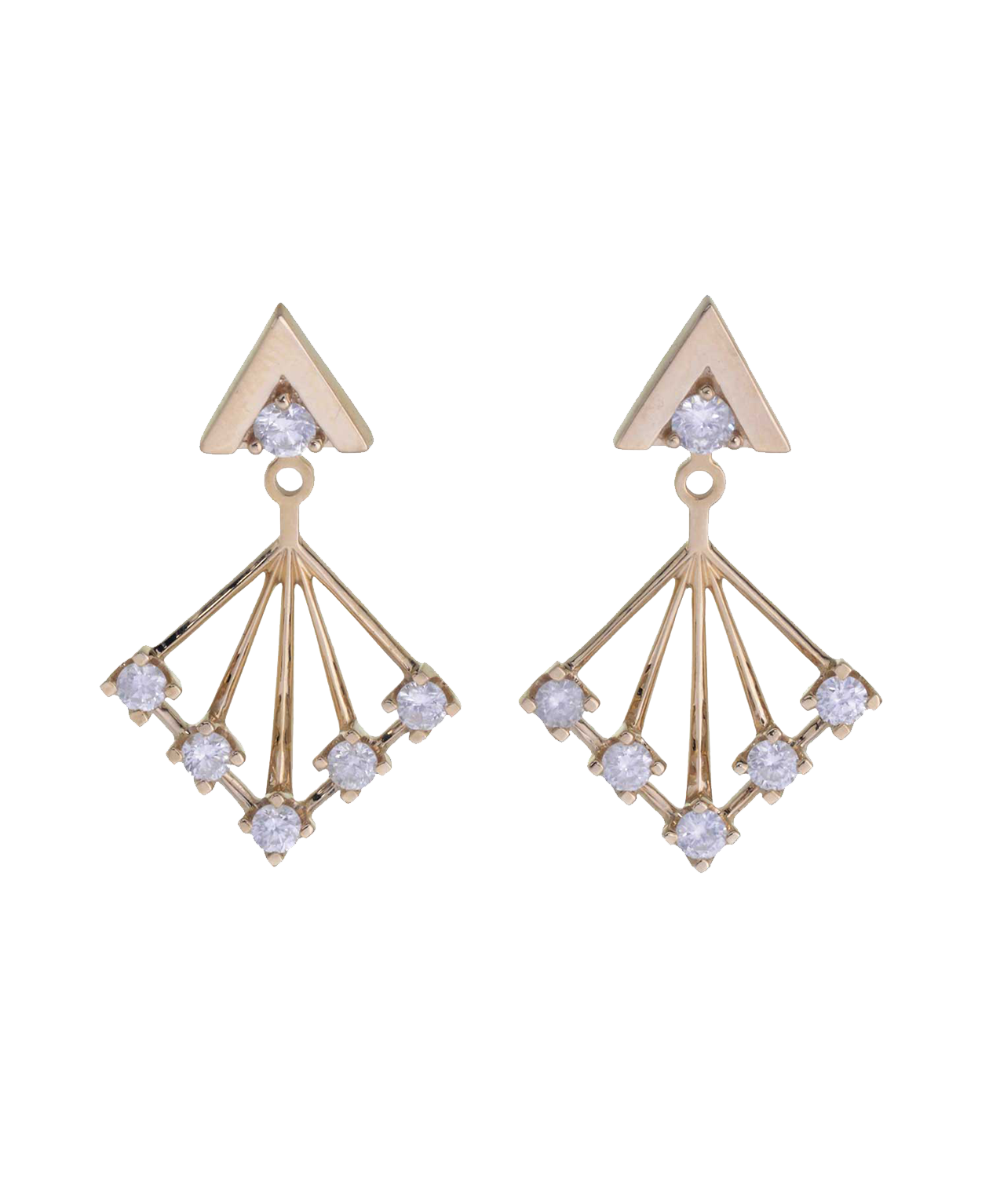 Shine Ear Jacket - 9k Yellow Gold, Diamond