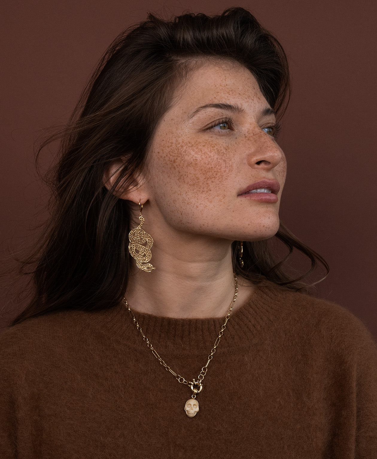 Skull Charm - 22k Gold Vermeil