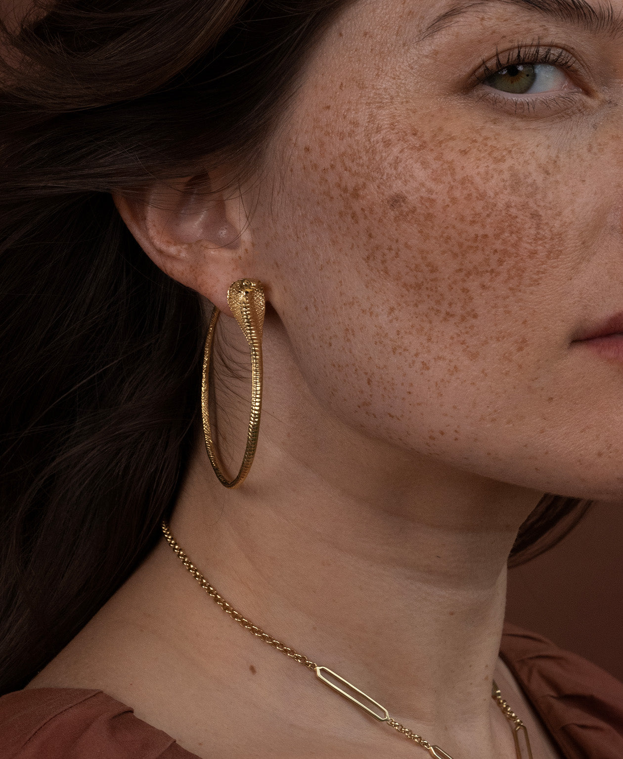 Snake Hoops - 22k Gold Vermeil