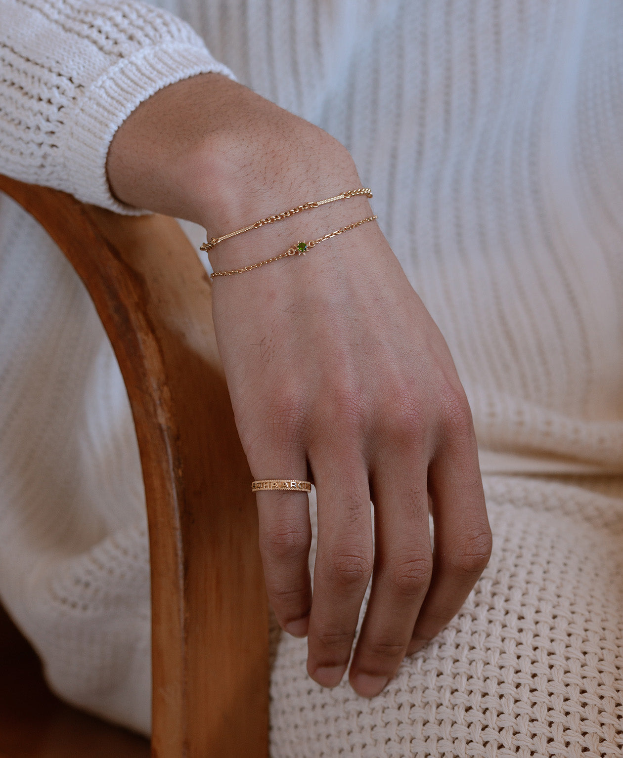 Stella Bracelet - 22k Gold Vermeil, Chrome Diopside