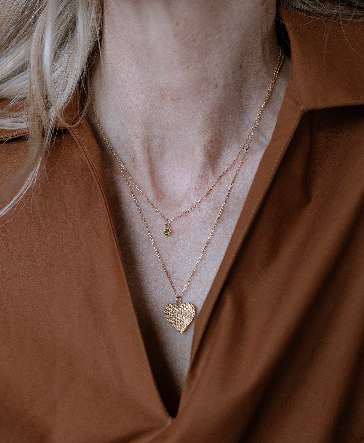 Stella Necklace - 22k Gold Vermeil, Chrome Diopside