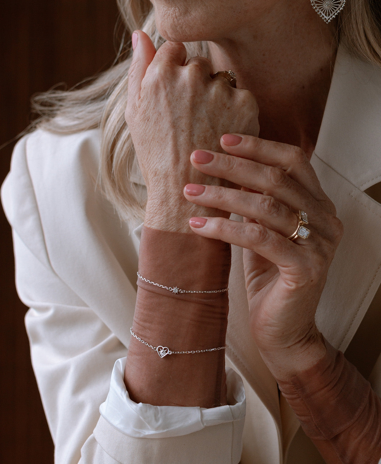 Stella Bracelet - 925 Sterling Silver, White Zircon