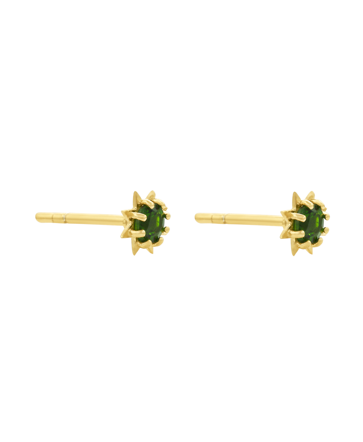 Stella Earrings - 22k Gold Vermeil, Chrome Diopside