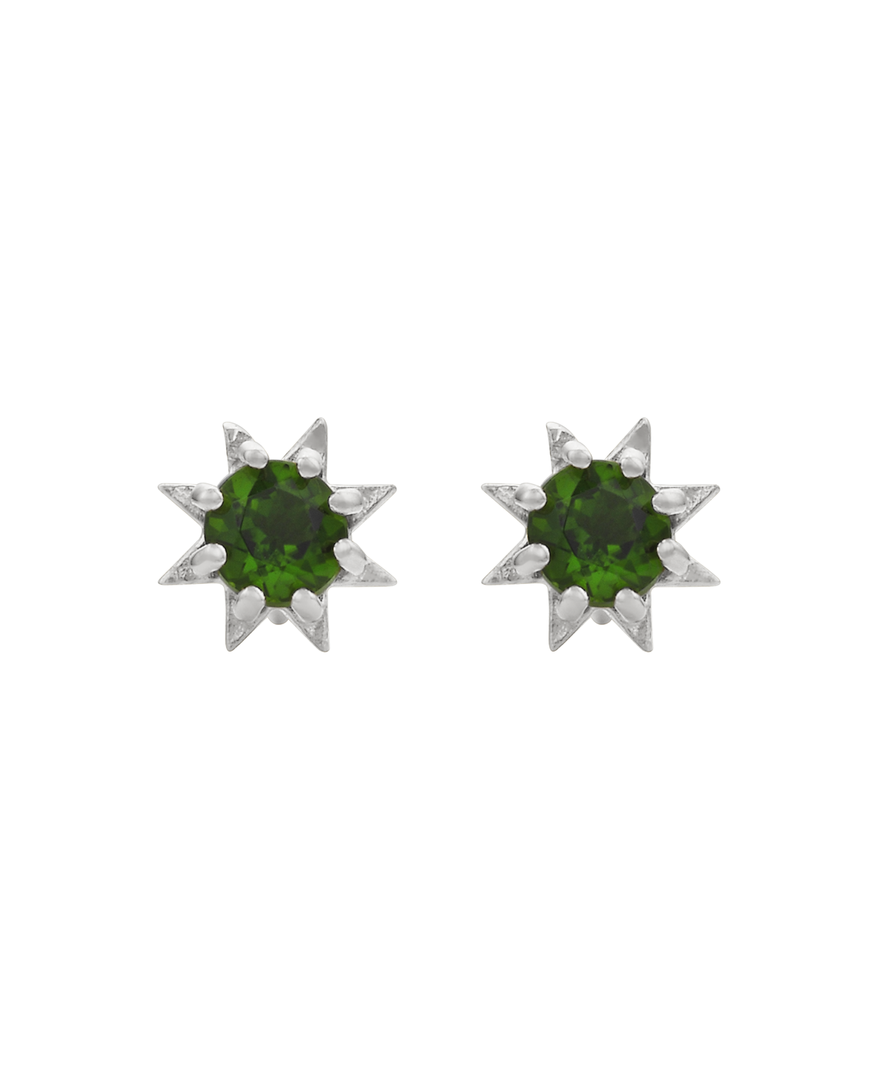 Stella Earrings - 925 Sterling Silver, Chrome Diopside