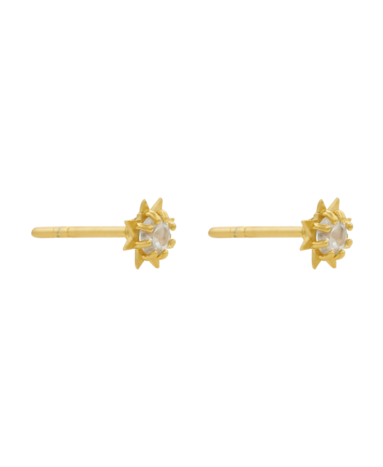 Stella Earrings - 22k Gold Vermeil, White Zircon