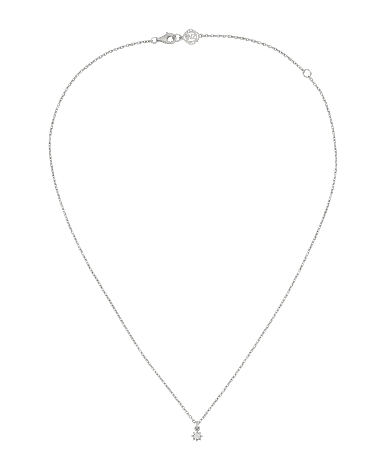 Stella Necklace - 925 Sterling Silver, White Zircon