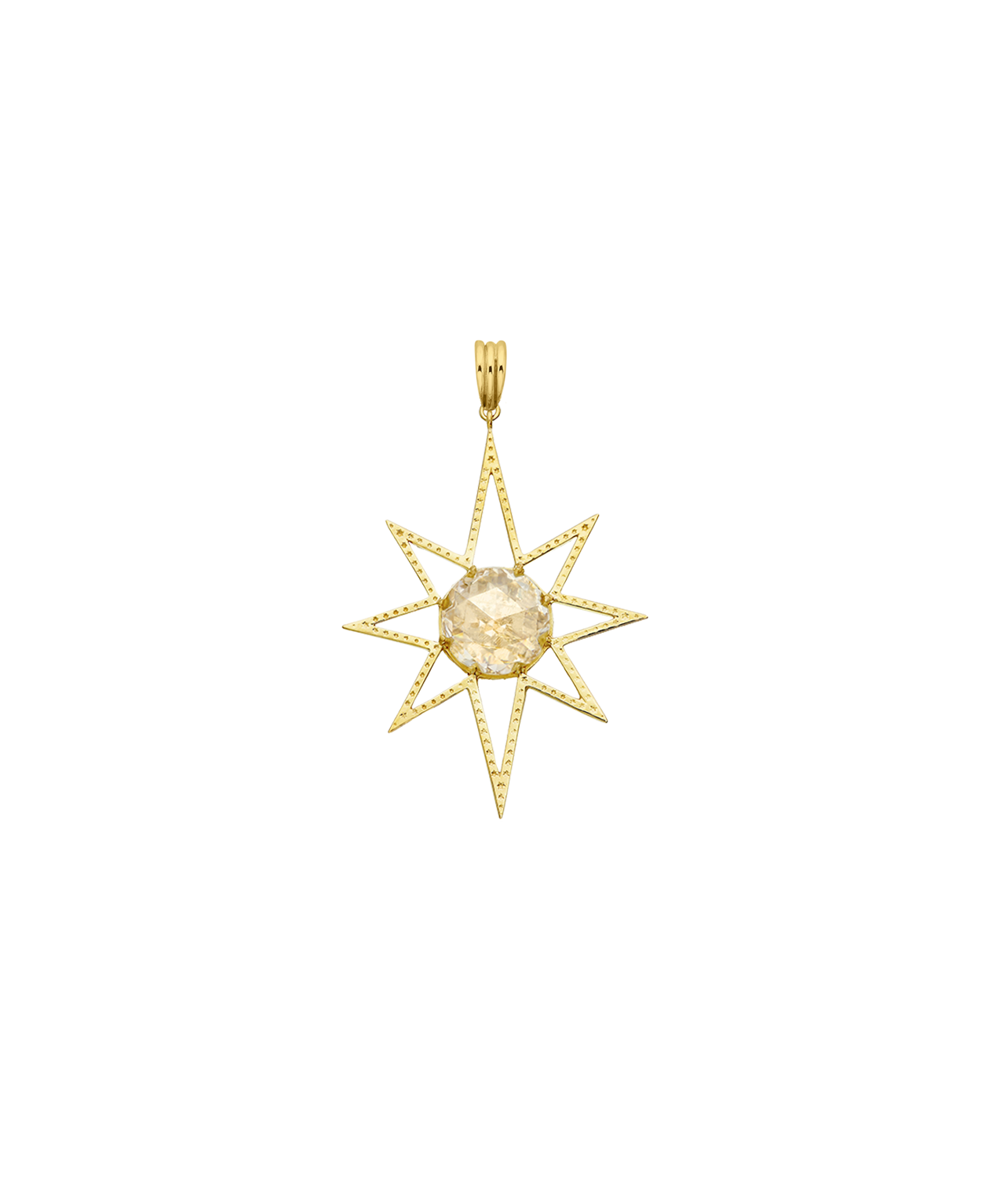 Sunburst Charm - 22k Gold Vermeil, Lemon Quartz