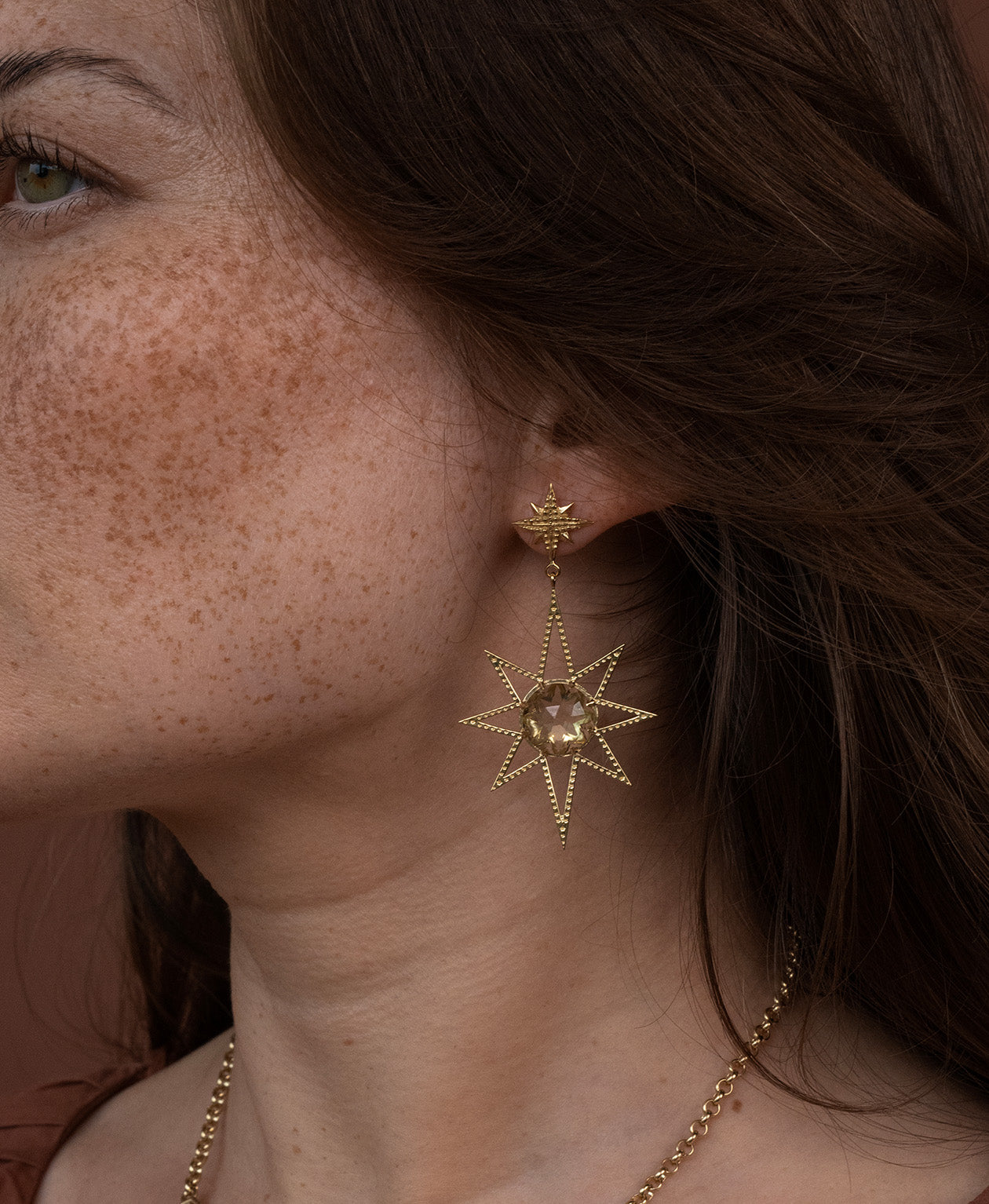 Sunburst Earrings - 22k Gold Vermeil, Lemon Quartz