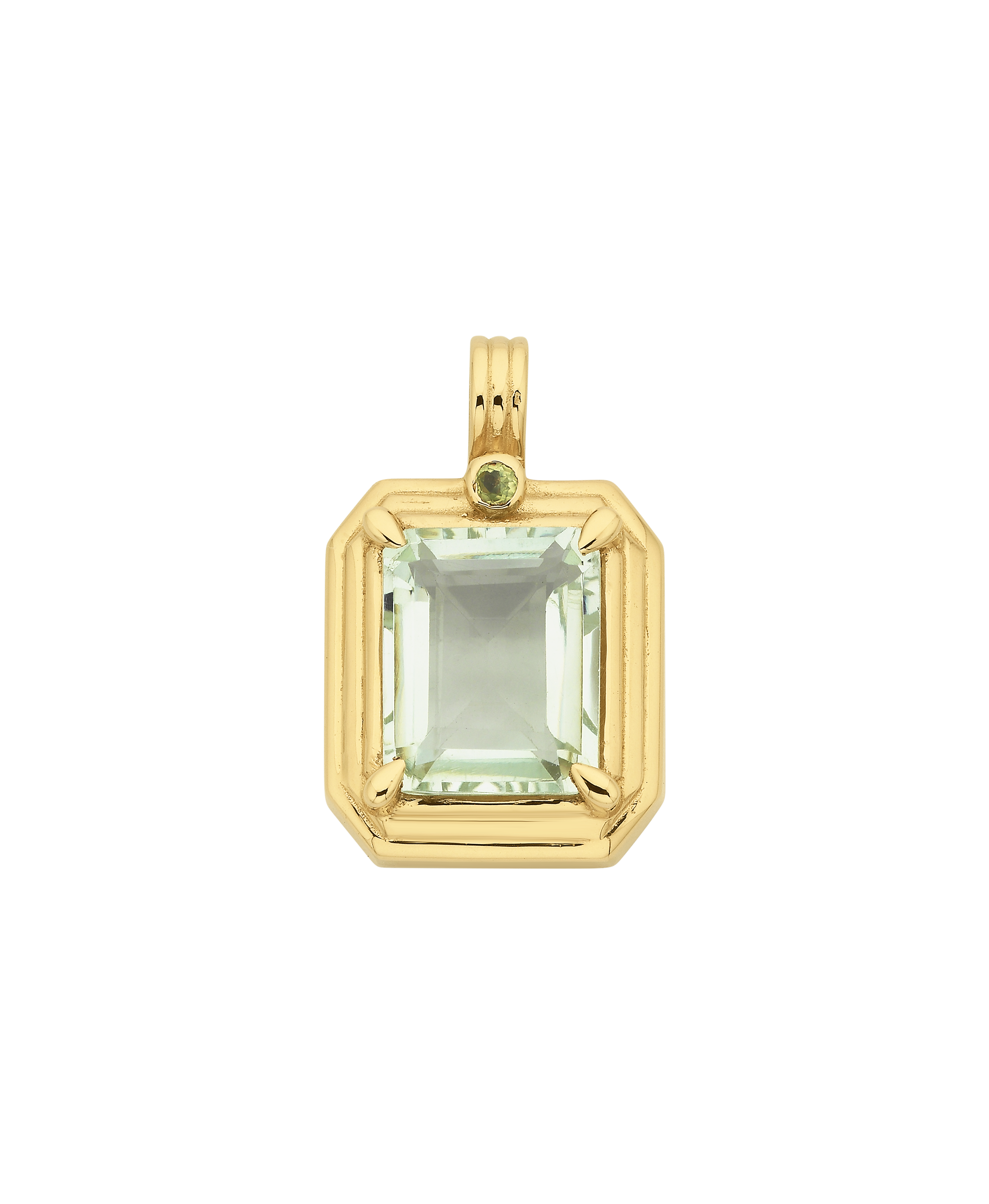 Thea Charm - 22k Gold Vermeil, Green Amethyst