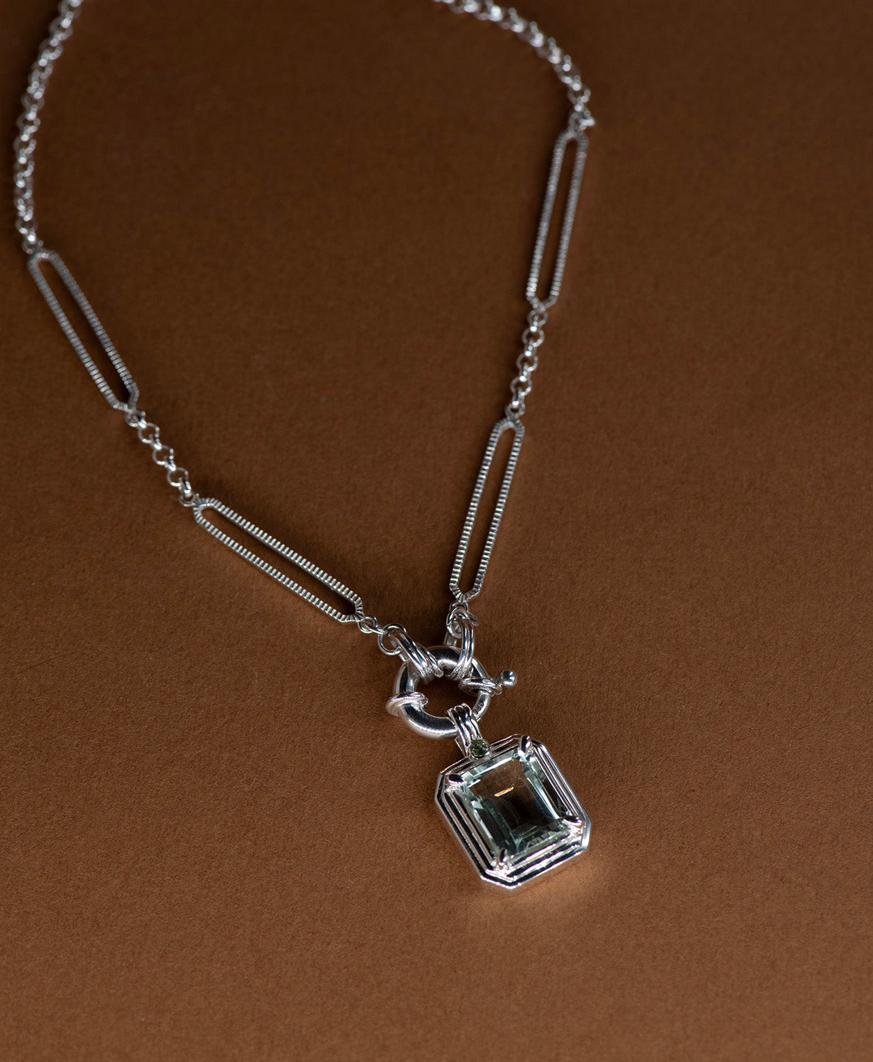 Thea Charm - 925 Sterling Silver, Green Amethyst