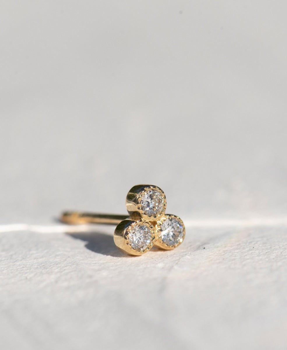 18K Yellow Gold popular 2mm Diamond Stud Earring