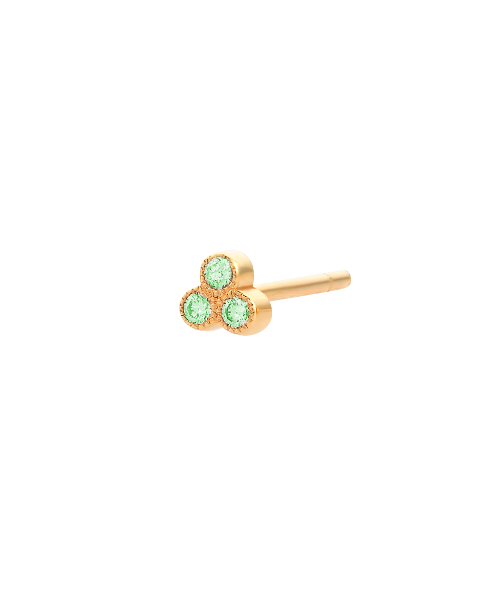 Three Friends 2mm Studs - 18k Yellow Gold, Tsavorite