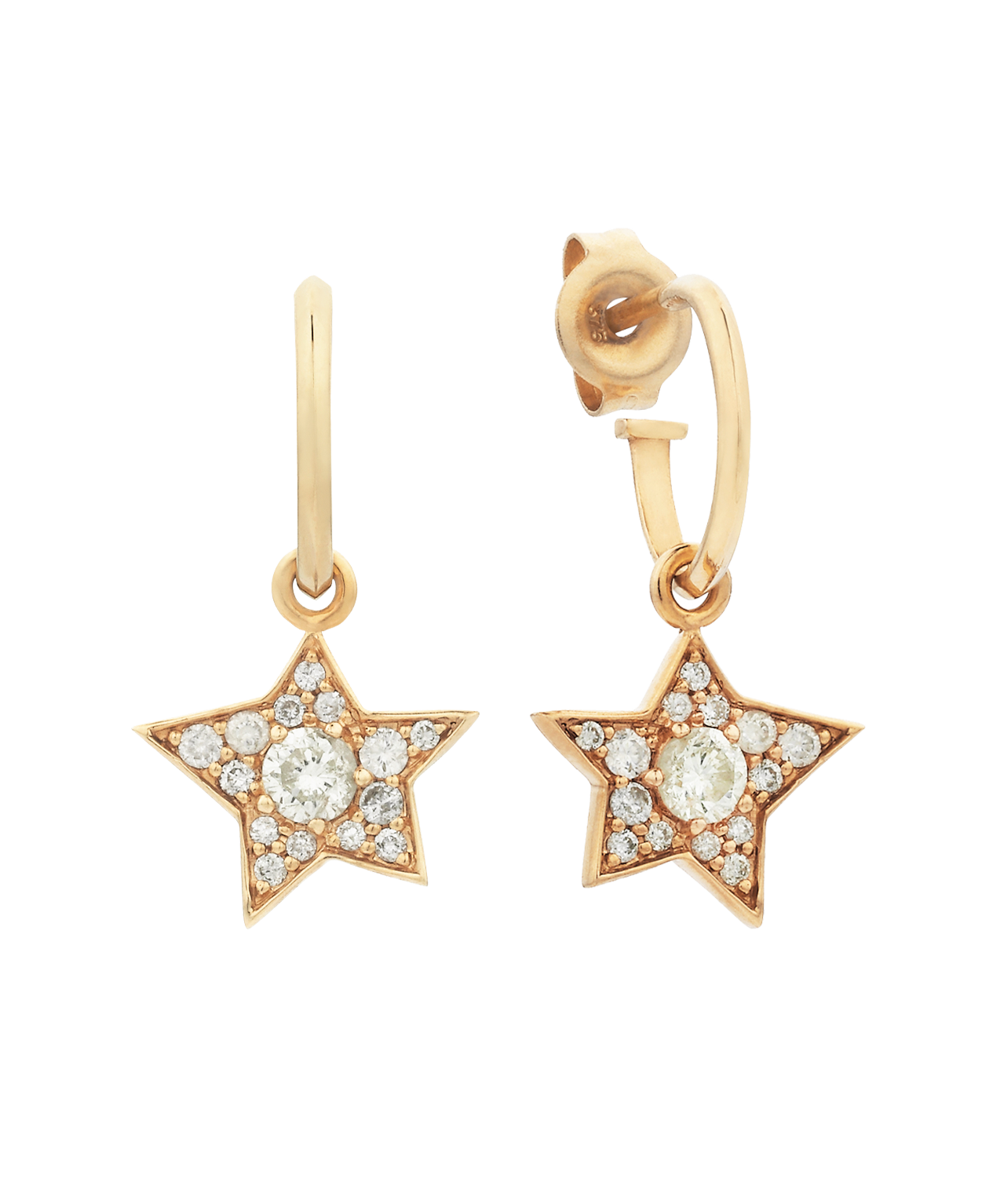 Twinkle Hoops - 9k Yellow Gold, Lab grown Diamond