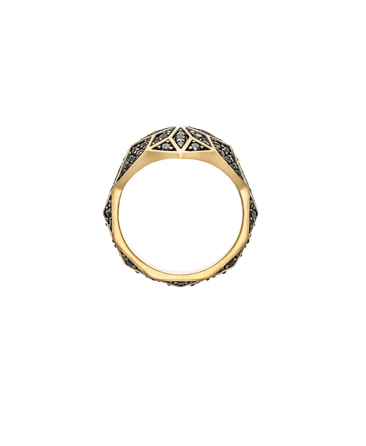 Venus Star Ring - 18k Yellow Gold, Black Diamond
