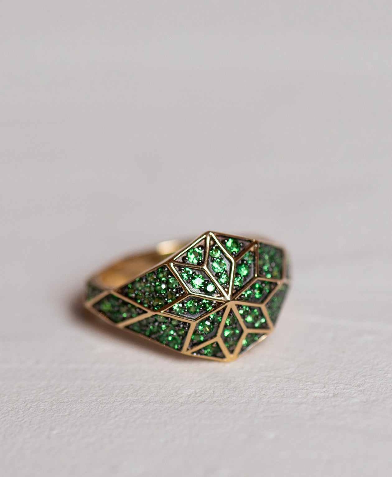 Venus Star Ring - 18k Yellow Gold, Tsavorite