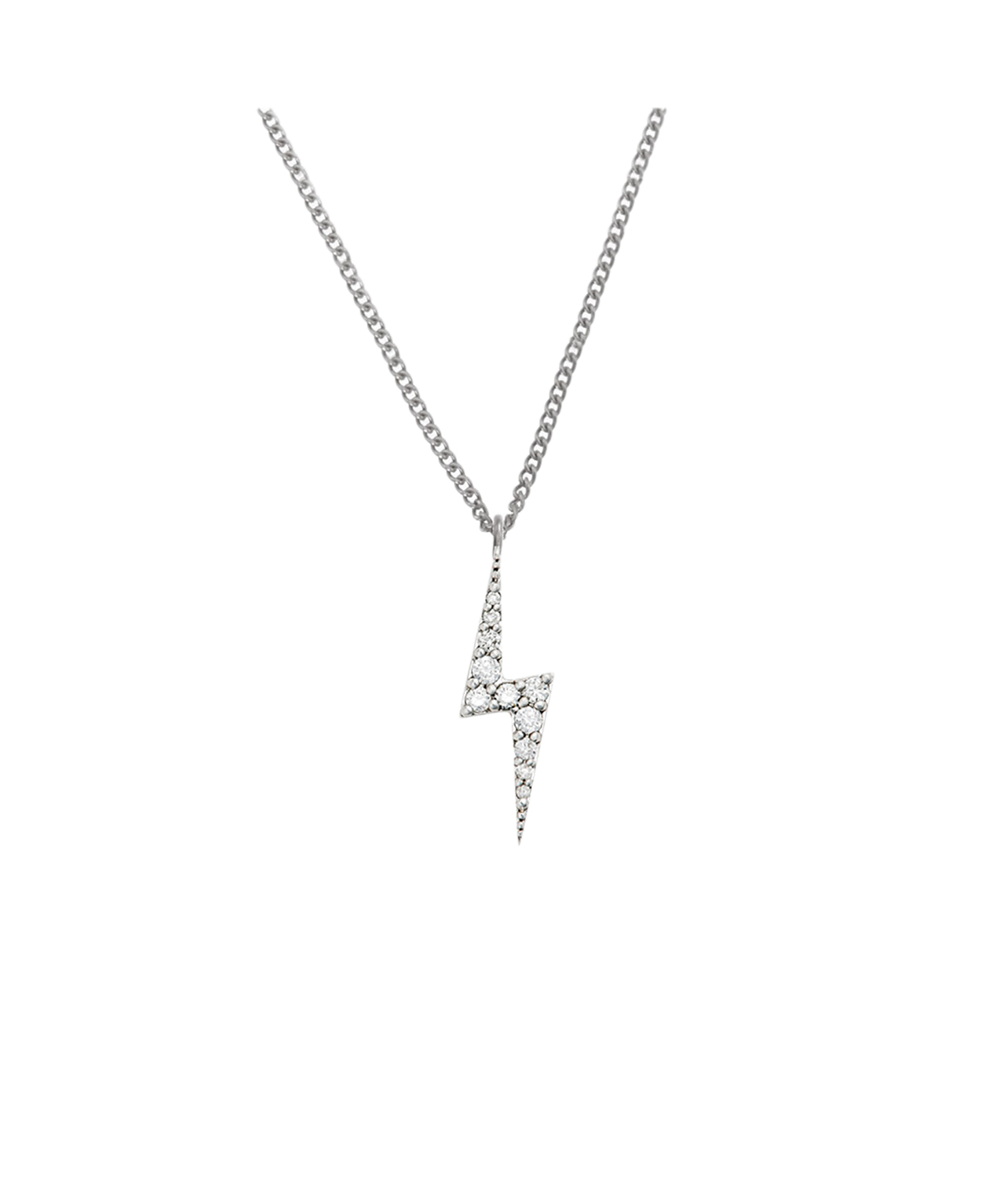 Zap Necklace - 9k White Gold, Diamond