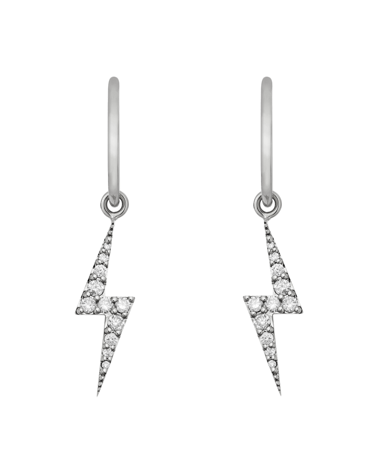 Zap Hoops - 9k White Gold, Diamond