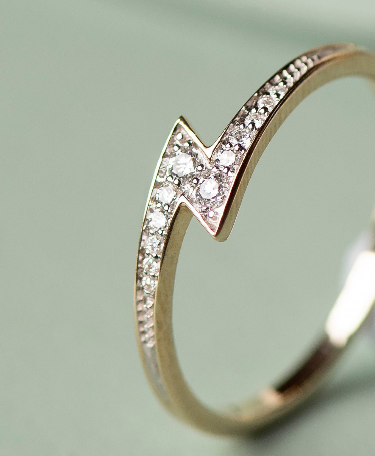 Zap Ring - 9k Yellow Gold, Diamond