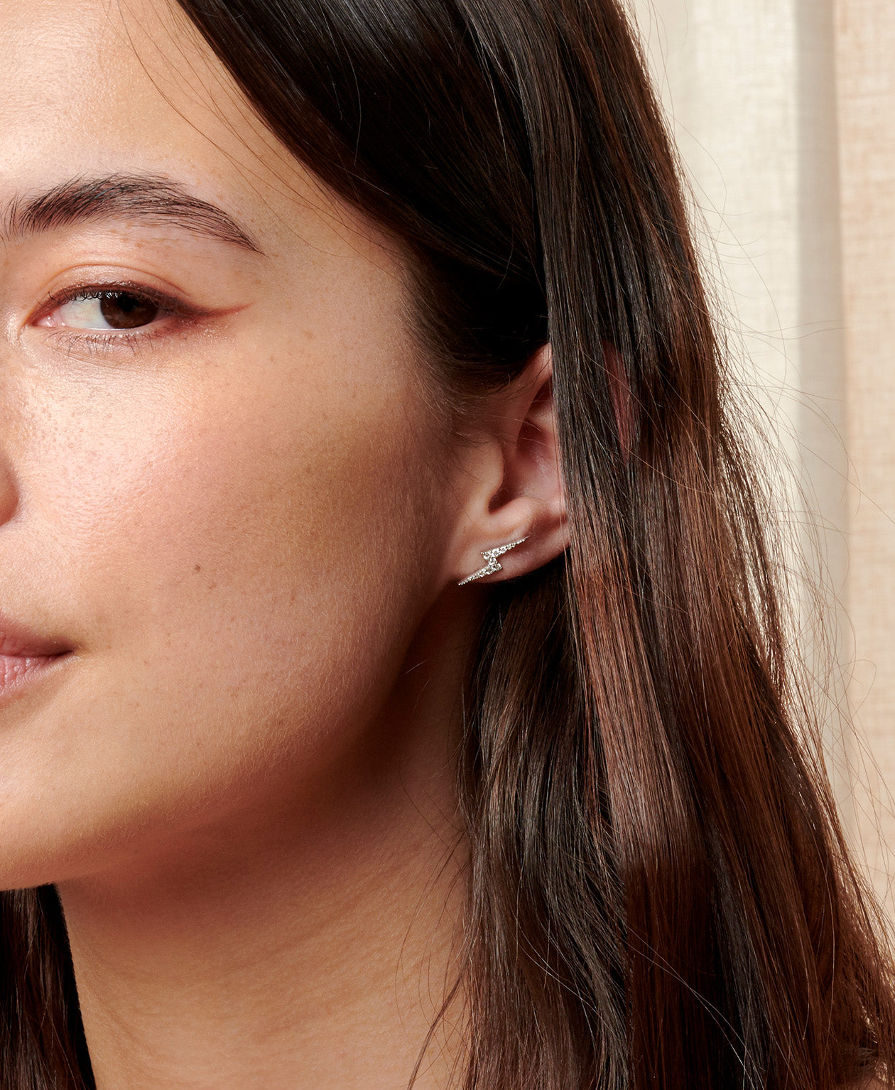 Zap Studs - 9k White Gold, Diamond
