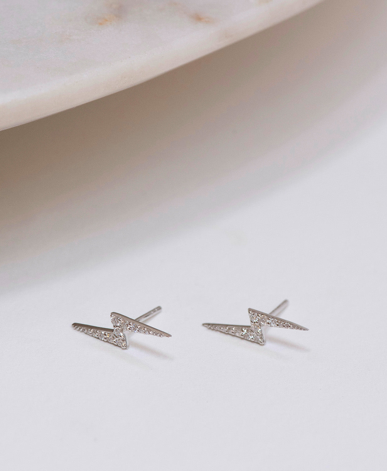Zap Studs - 9k White Gold, Diamond