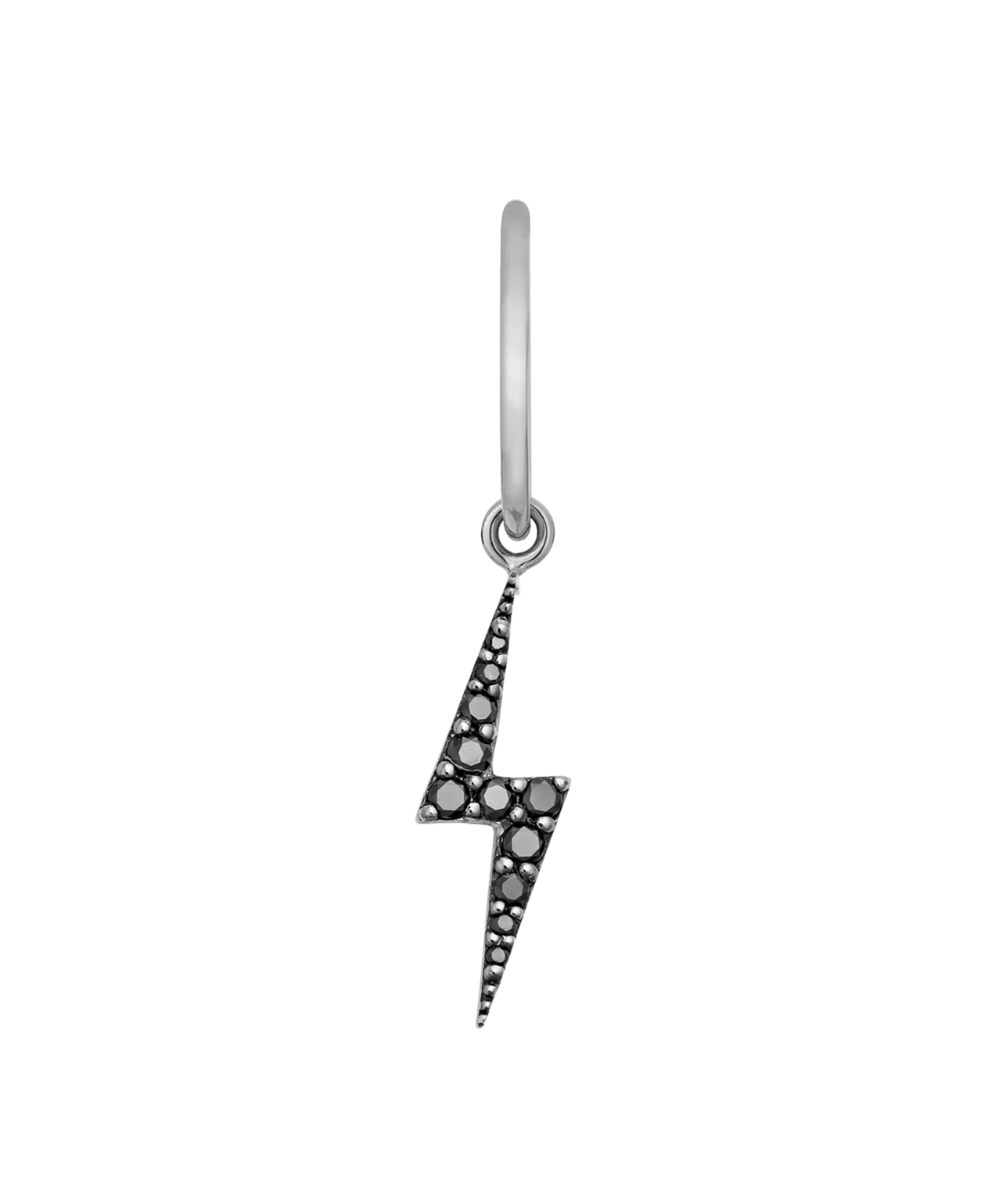 Zap Hoops - 9k White Gold, Black Diamond