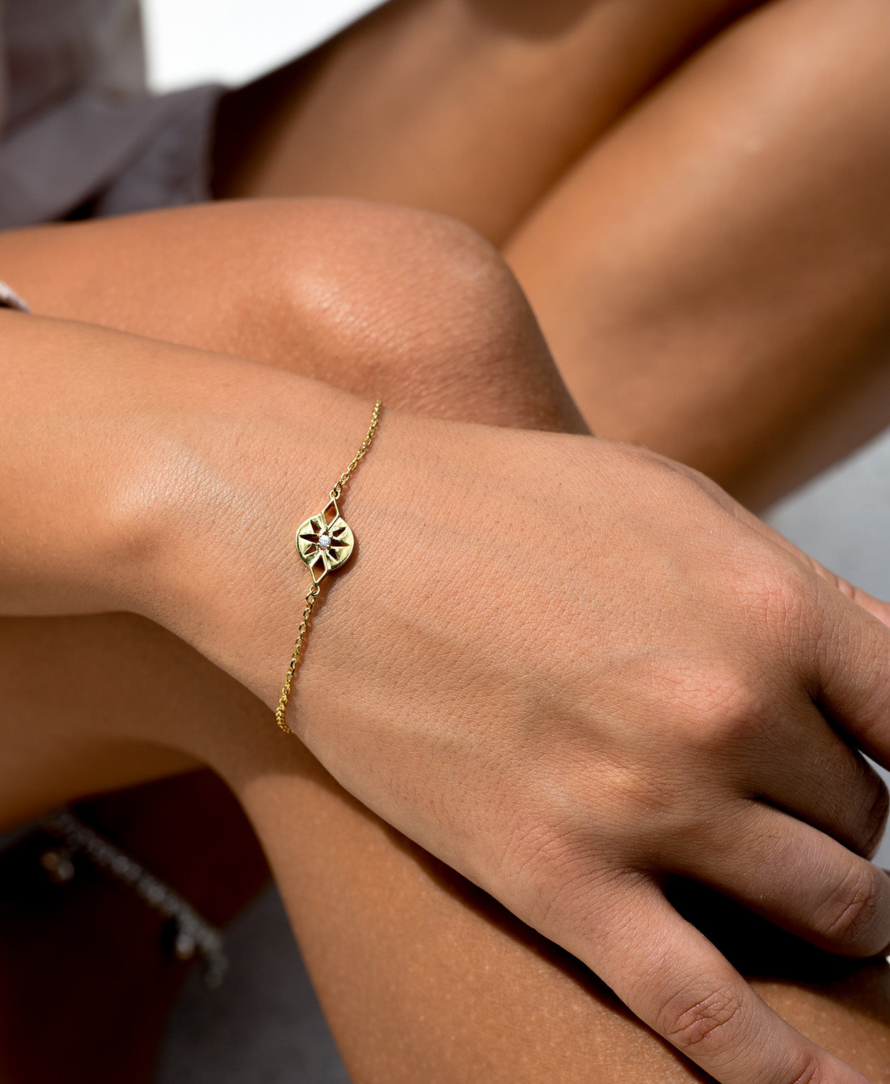 Zia Bracelet - 22k Gold Vermeil, White Zircon