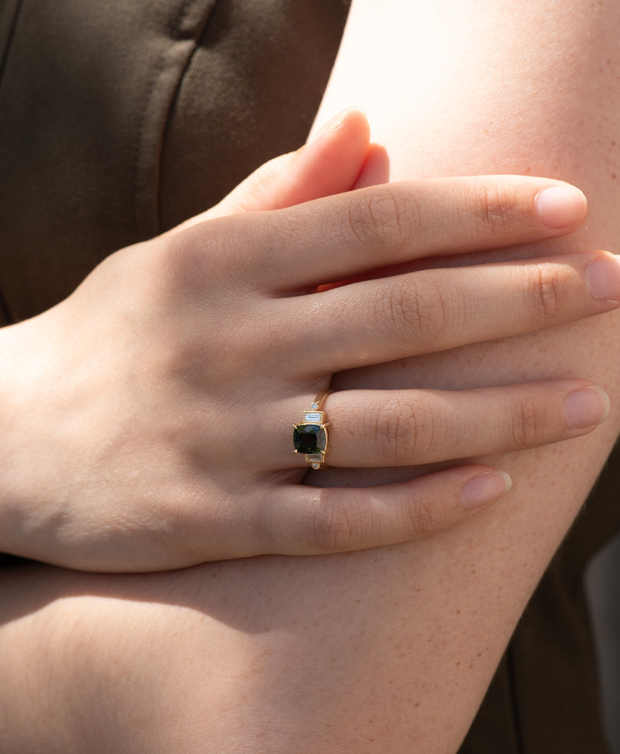 One of a Kind 488 - 18k Yellow Gold, Green Sapphire