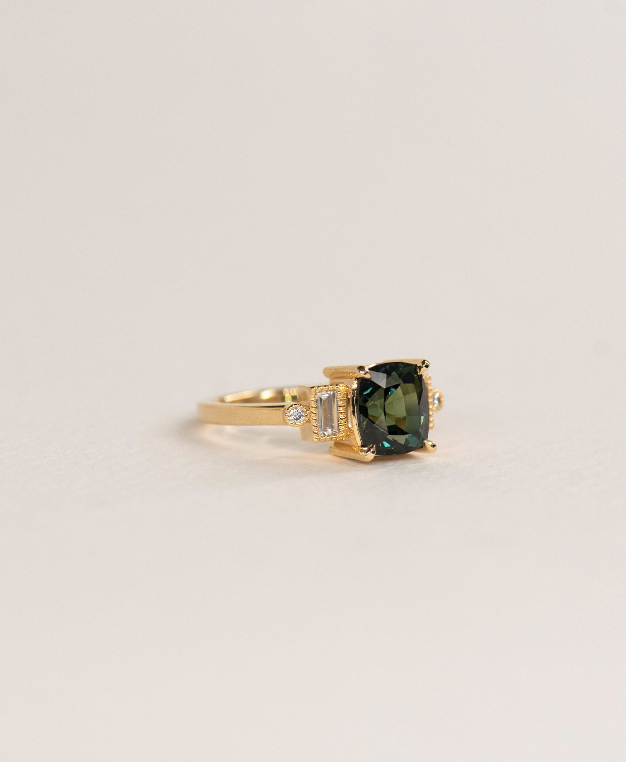 One of a Kind 488 - 18k Yellow Gold, Green Sapphire