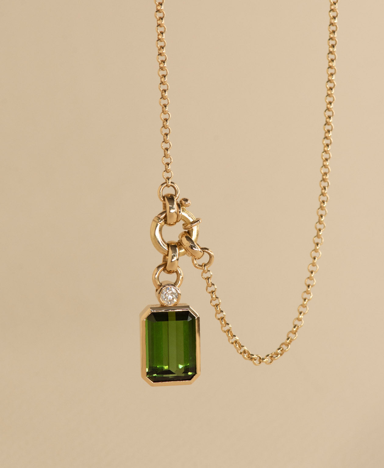 One of a Kind 489 - 18k Yellow Gold, Green Tourmaline