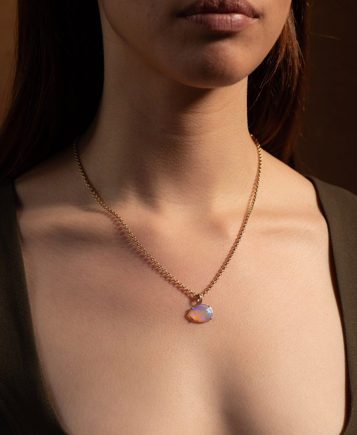 One of a Kind Charm 526 - 9k Yellow Gold, Opal
