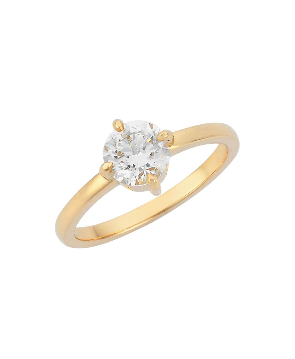 Ae Engagement Ring - 18k Yellow Gold, Round Brilliant Cut Diamond 1.0 carat