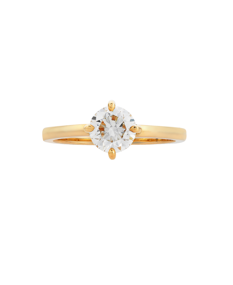 Ae Engagement Ring - 18k Yellow Gold, Round Brilliant Cut Diamond 1.0 carat