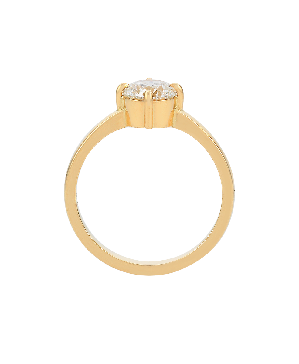 Ae Engagement Ring - 18k Yellow Gold, Round Brilliant Cut Diamond 1.0 carat